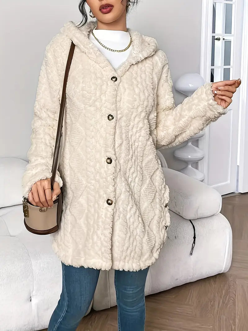 Marianne - Plush Hooded Cardigan