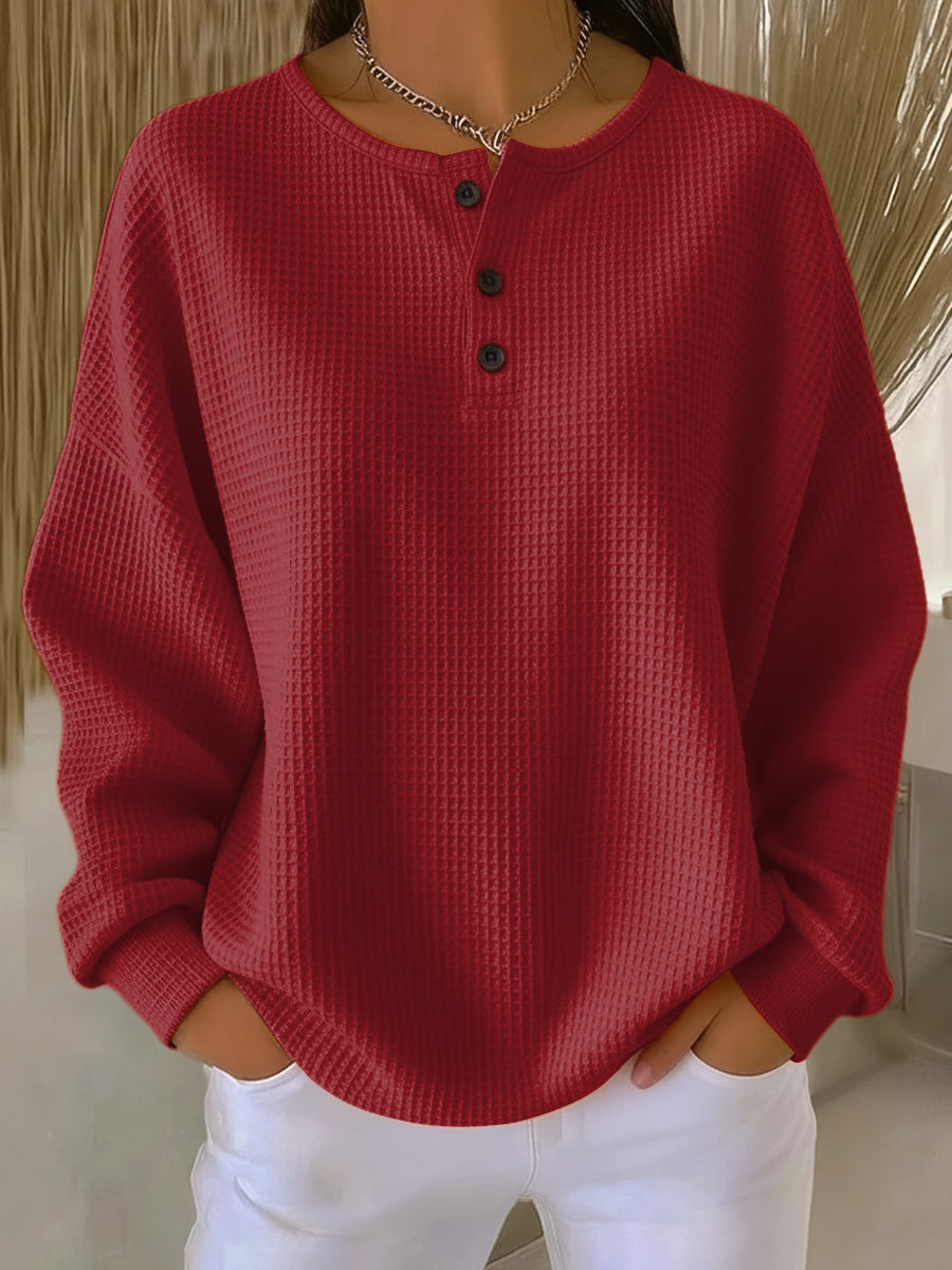 Anne | Red Sweatshirt With Collar