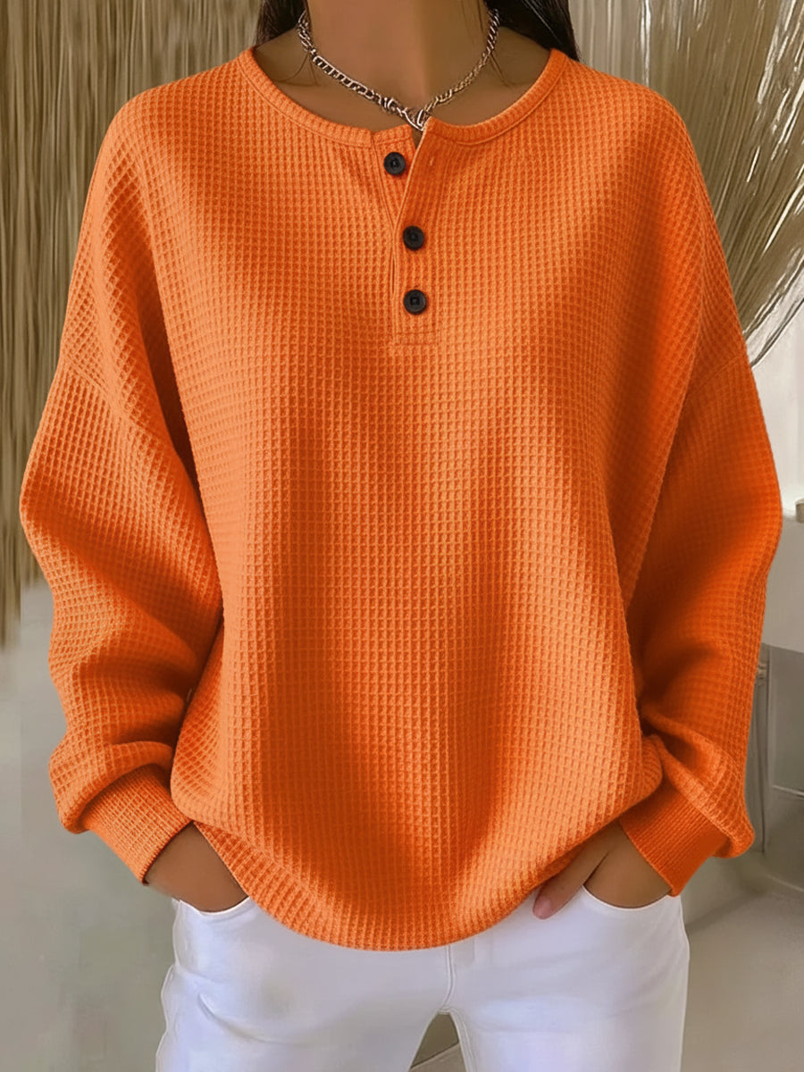 Anne | Orange Sweatshirt With Collar