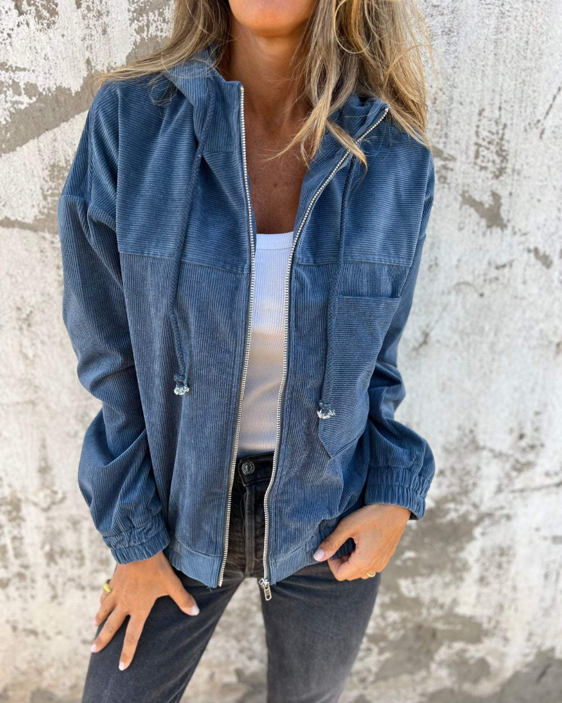Elise – Hooded Corduroy Jacket