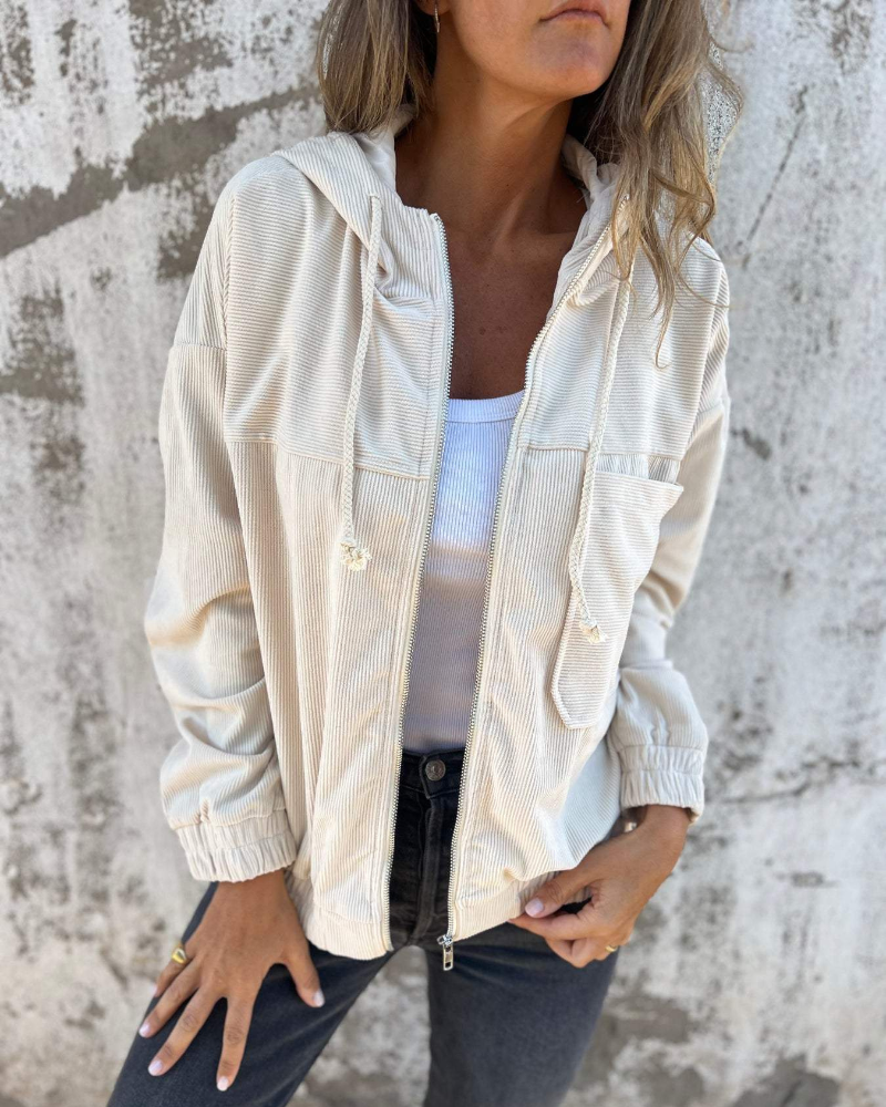 Elise – Hooded Corduroy Jacket