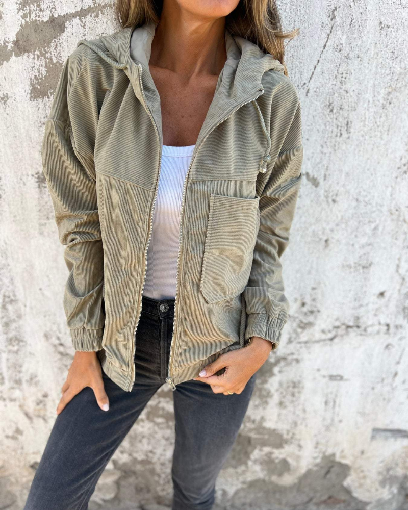 Elise – Hooded Corduroy Jacket