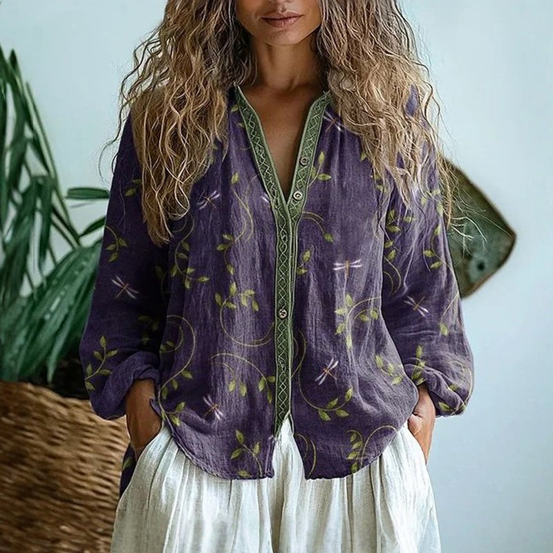 Lillian - Vintage Leaf Blouse