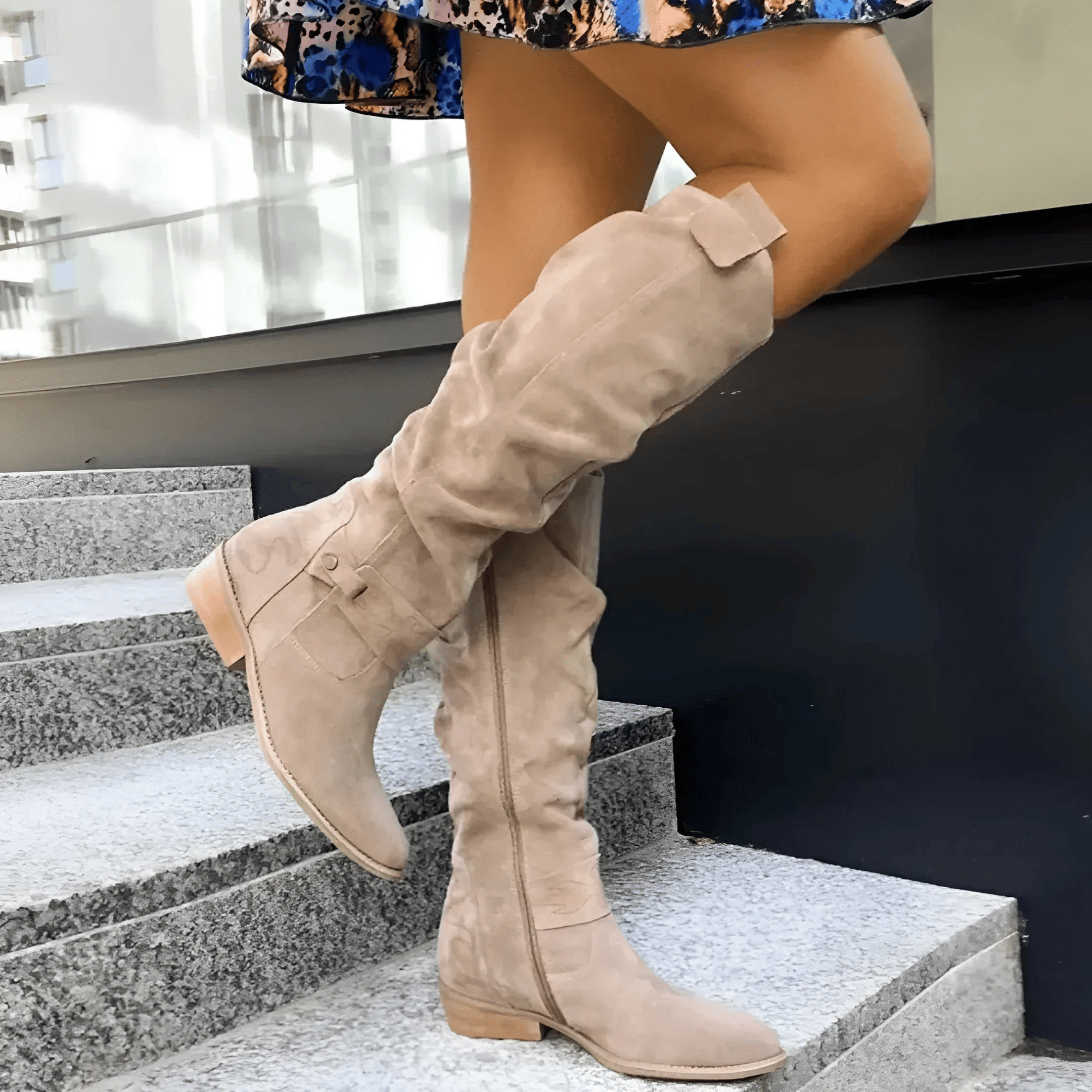 Laluna | Graceful Suede Knee Boots