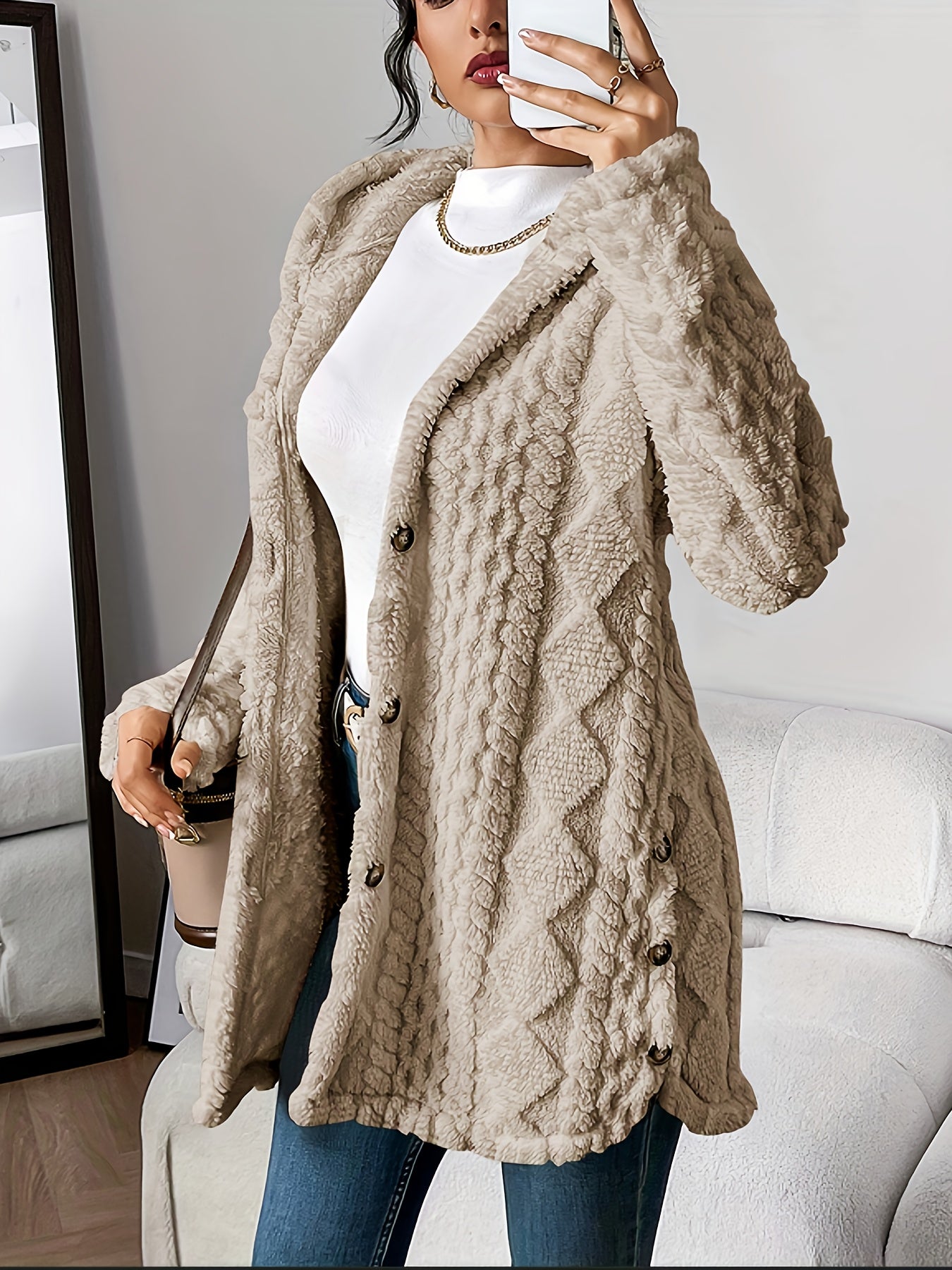 Marianne - Plush Hooded Cardigan