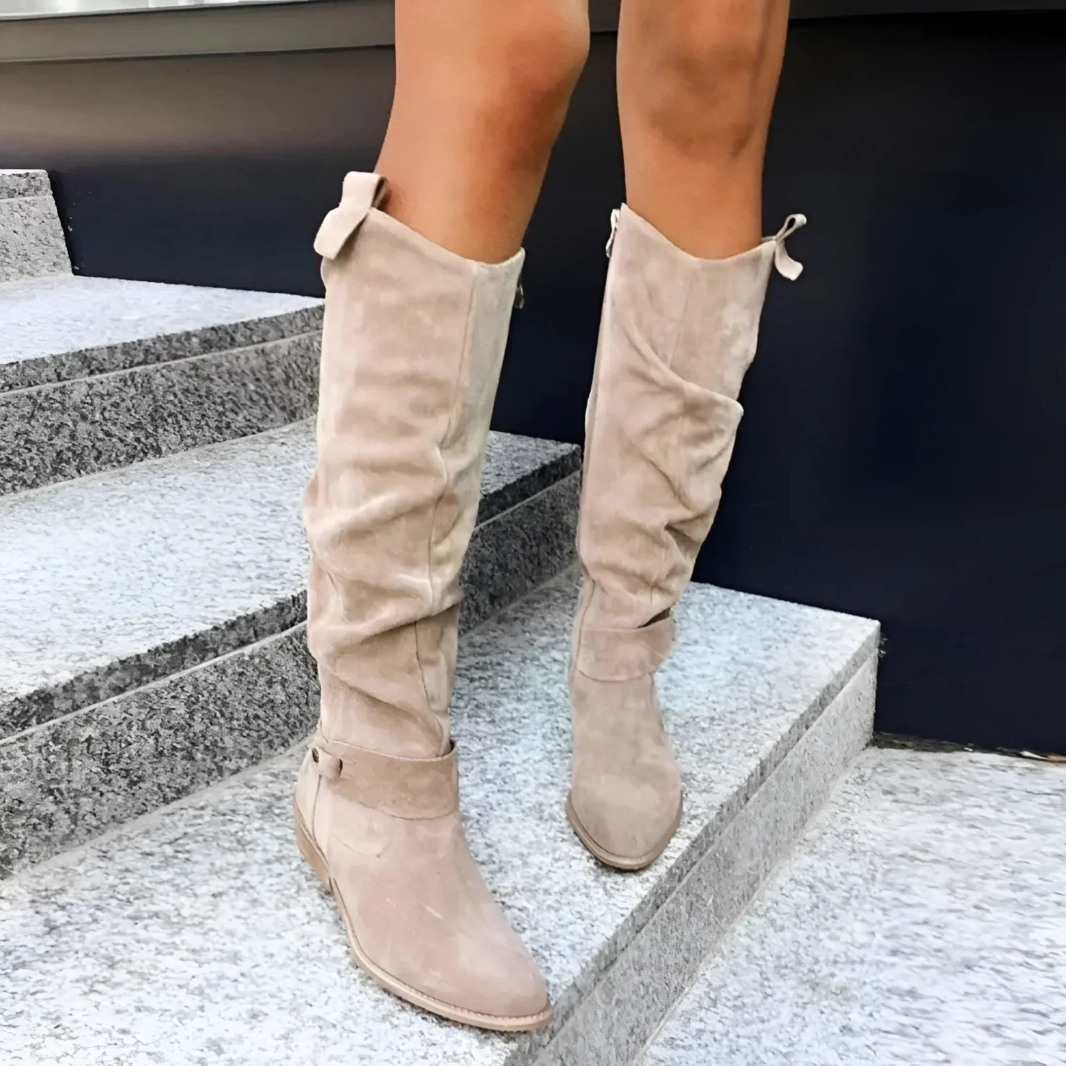 Laluna | Graceful Suede Knee Boots