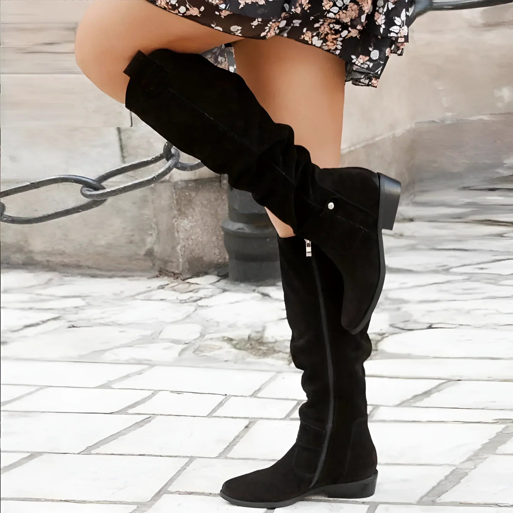 Laluna | Graceful Suede Knee Boots