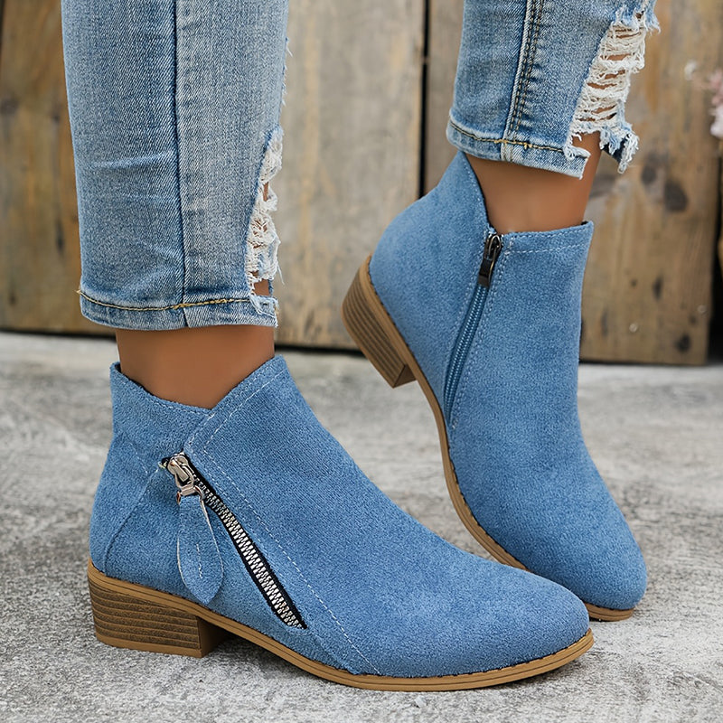 Soline – Leather orthopedic ankle boots with zipper