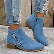 Soline – Leather orthopedic ankle boots with zipper