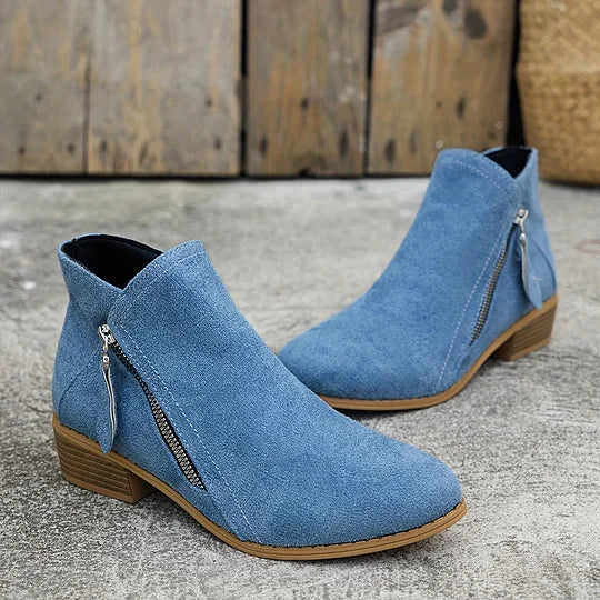 Soline – Leather orthopedic ankle boots with zipper