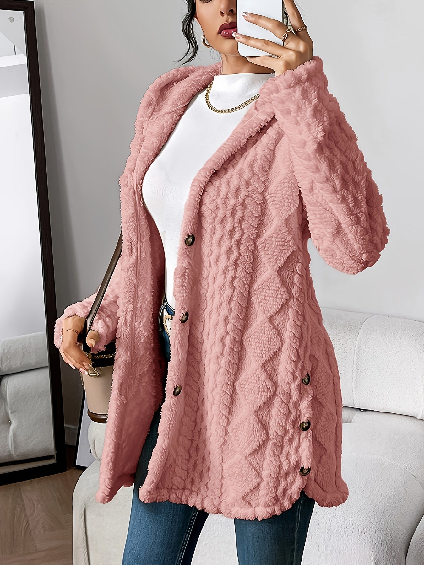 Marianne - Plush Hooded Cardigan