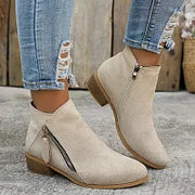 Soline – Leather orthopedic ankle boots with zipper