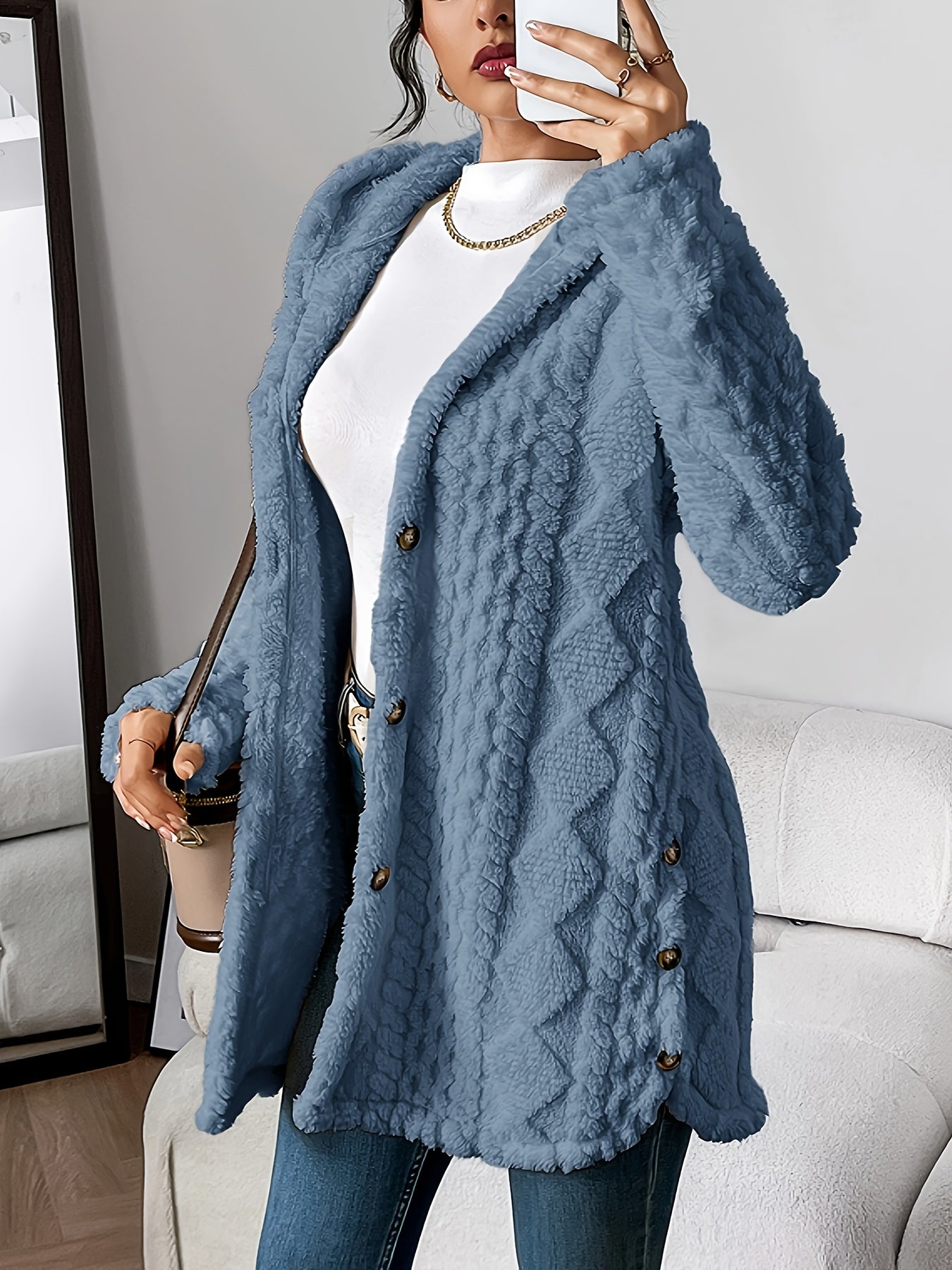 Marianne - Plush Hooded Cardigan