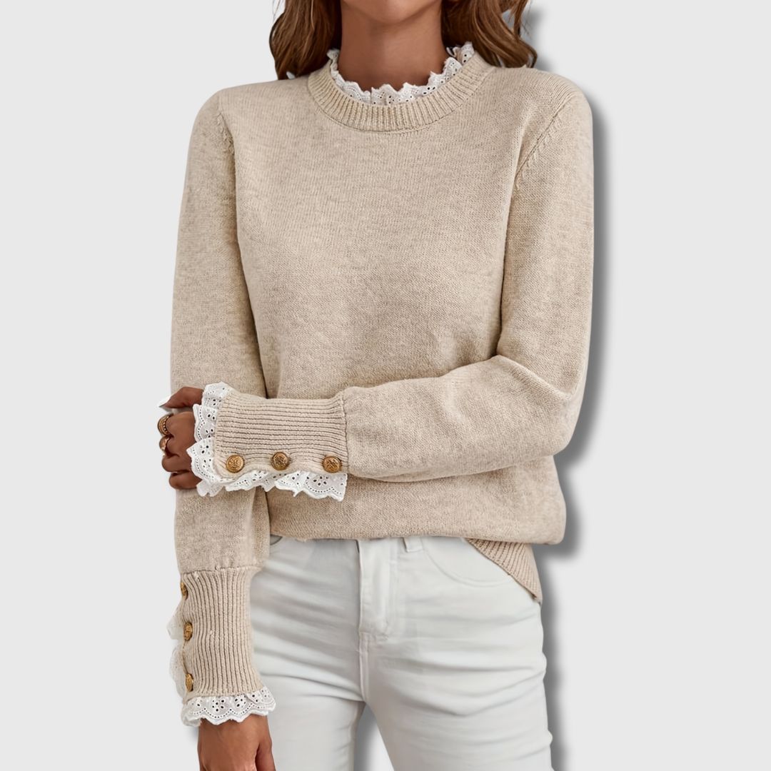 Sofie | Lace-Trimmed Sweater