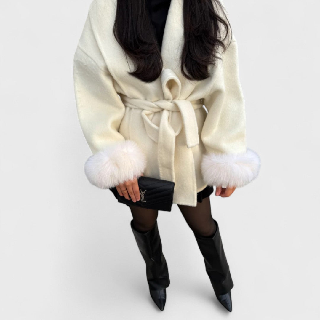 Leah | Timeless Coat with Luxe Fur