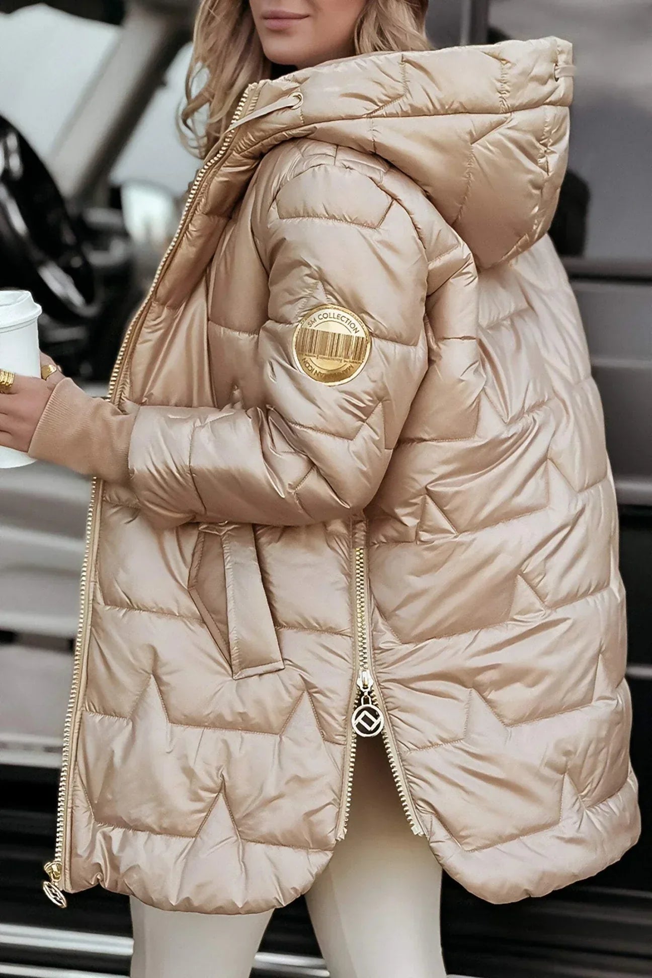 Nolwen – Elegant winter coat with hood and padding
